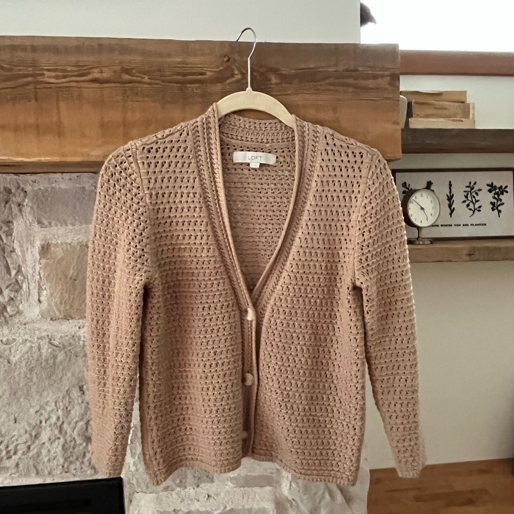 Loft knit cardigan brown small